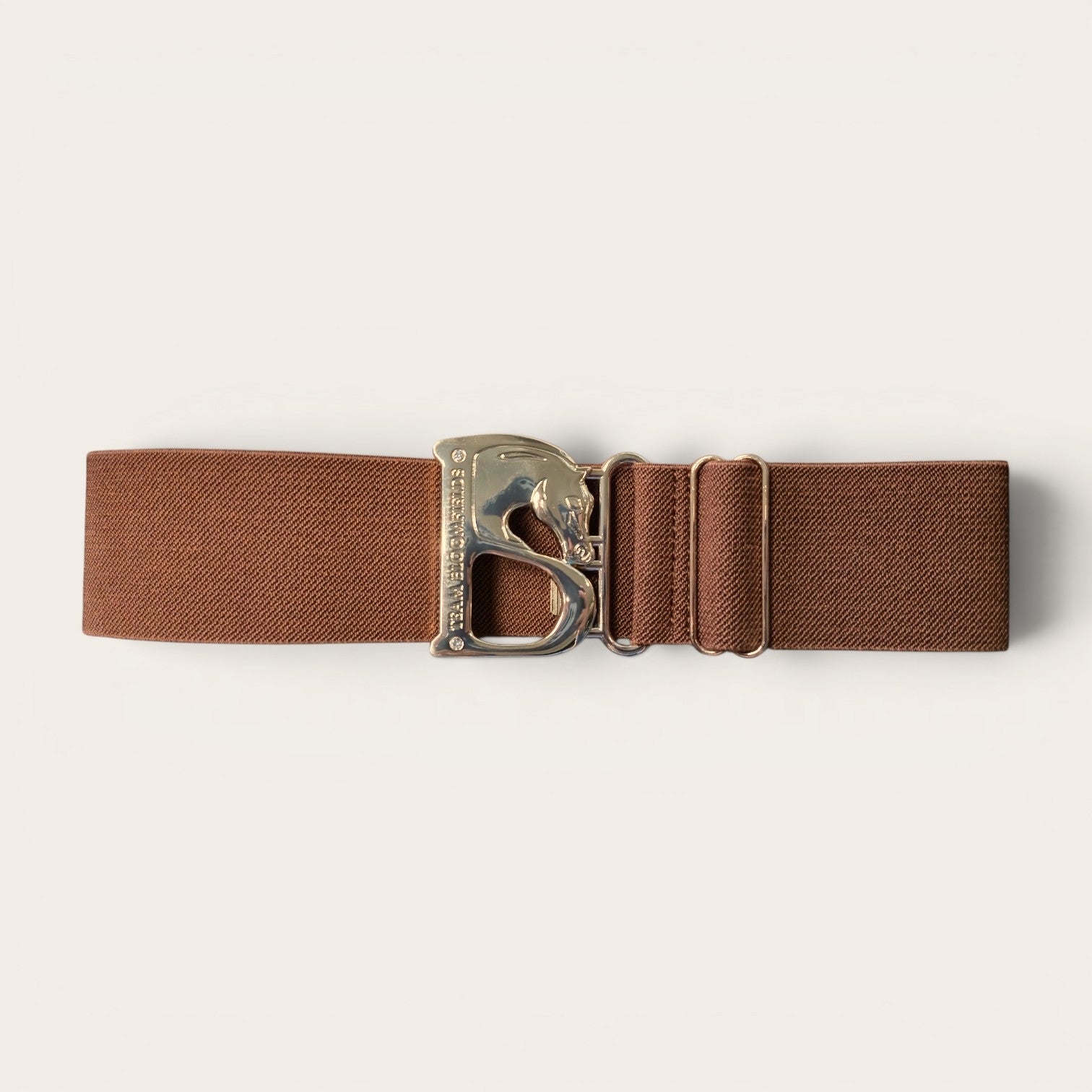 Wide Elastic Belt w/Horse Buckle