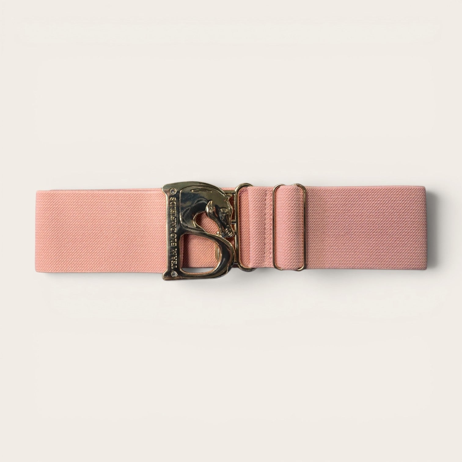 Wide Elastic Belt w/Horse Buckle
