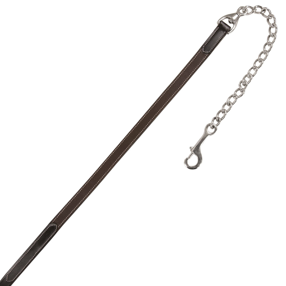 ExionPro Duo-Tone Leather Lead with Chain - Havana - Equine Exchange Tack Shop