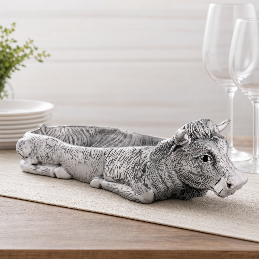 Cow Carving Serving Tray  