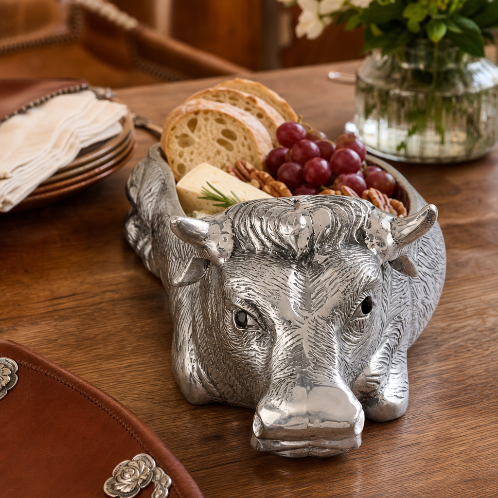 Cow Carving Serving Tray  