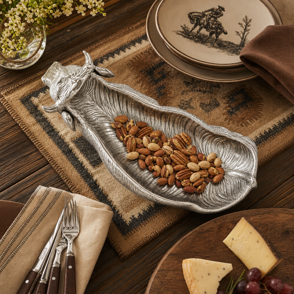 Cow Carving Serving Tray  