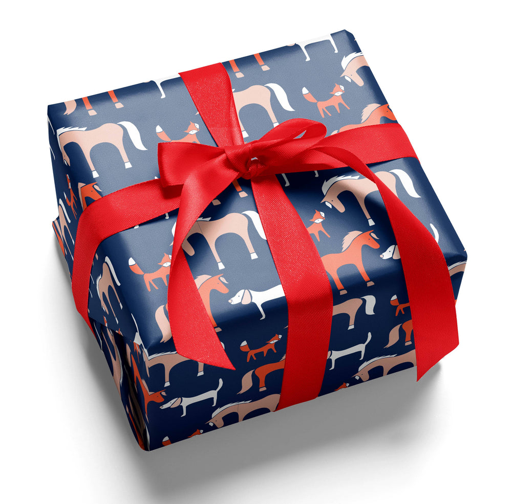 Foxy Wrapping Paper - Equine Exchange Tack Shop