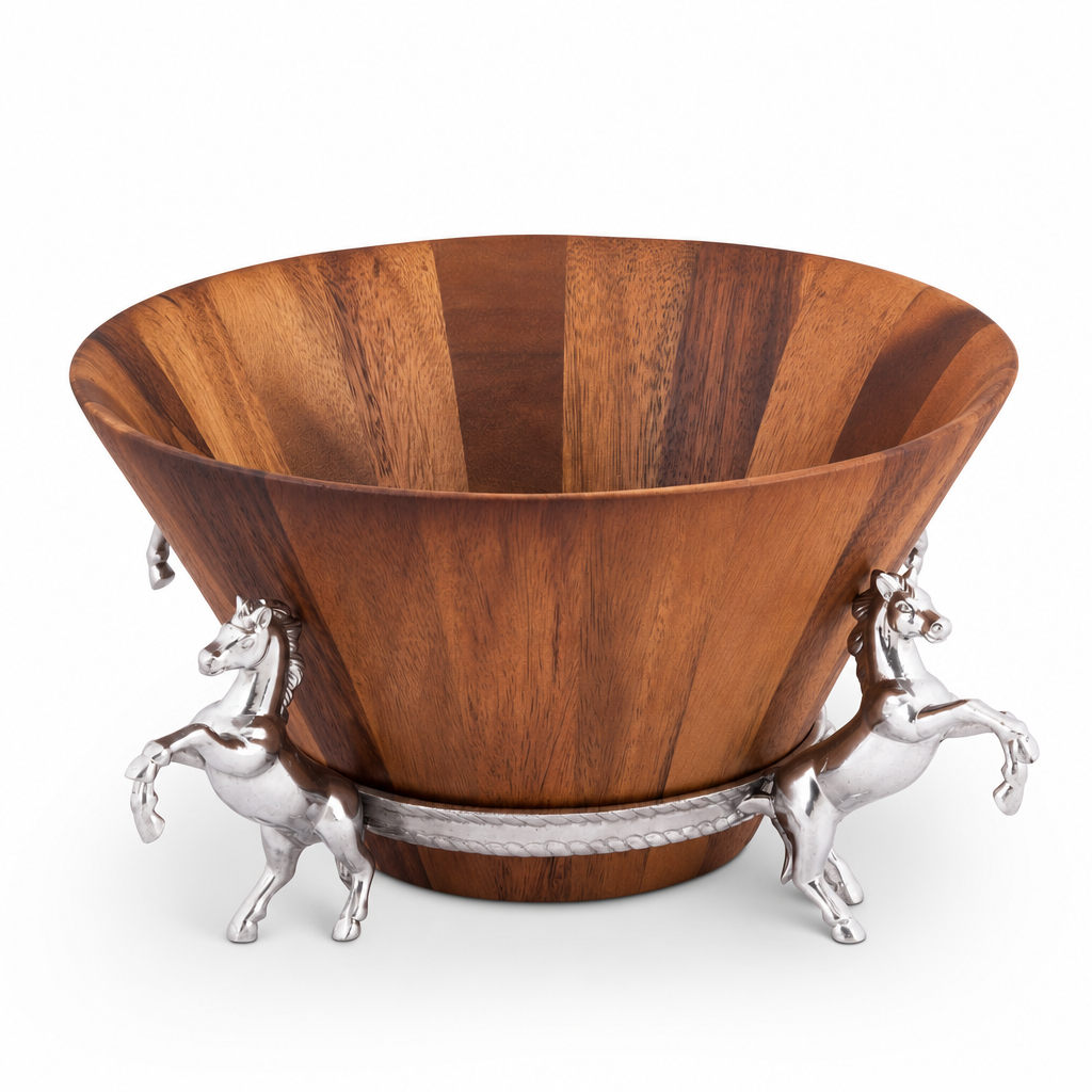 Horse Wood Tall Salad Bowl  