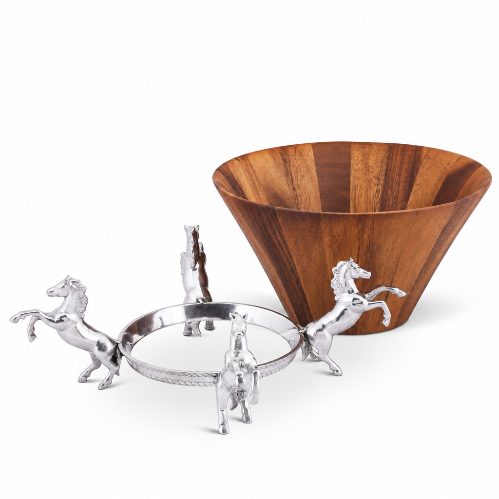Horse Wood Tall Salad Bowl  