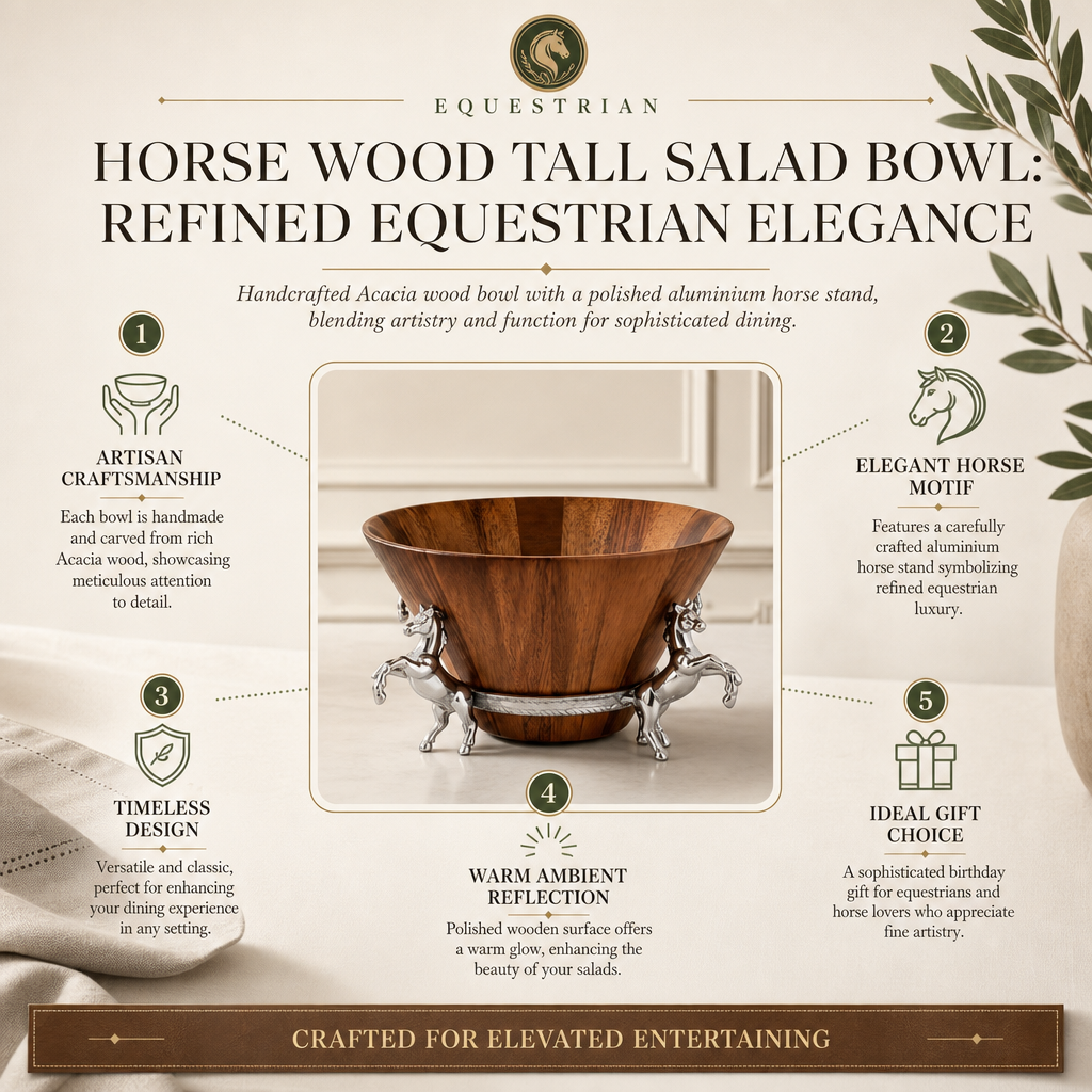 Horse Wood Tall Salad Bowl  