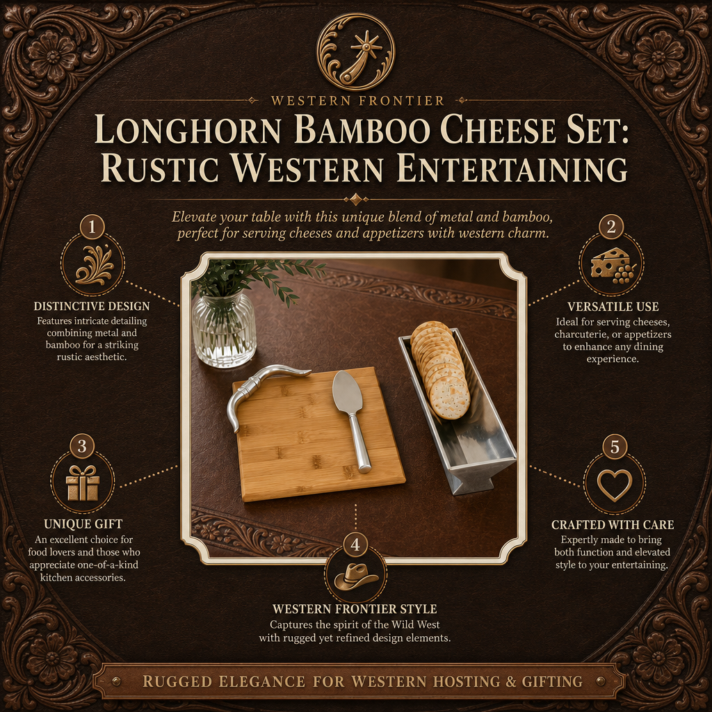 Longhorn Bamboo Cheese Set  