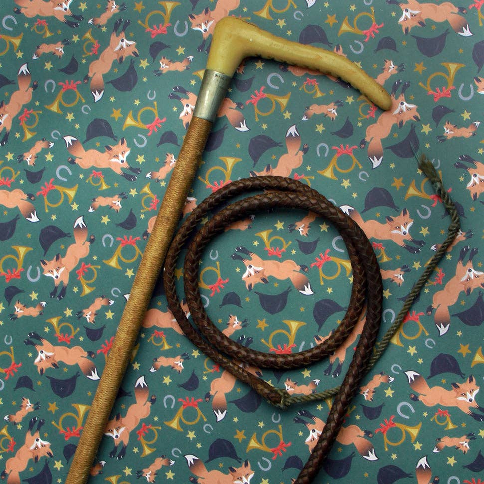 Holiday Fox - Equestrian Horse Gift Wrapping Paper - Equine Exchange Tack Shop