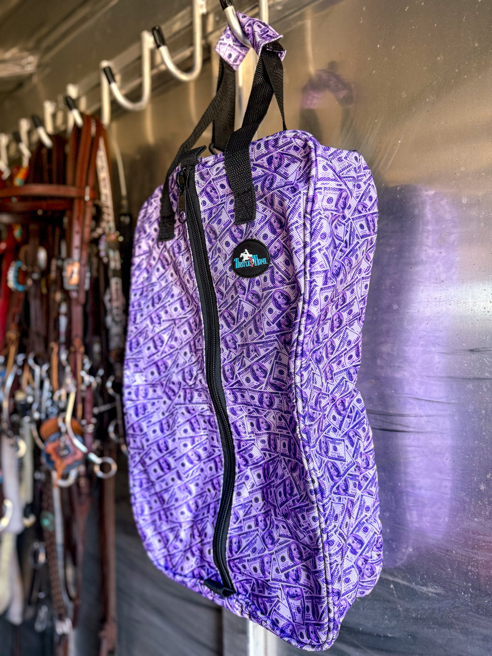 Dash for Cash (Purple) Luxury Tack Bag - Equine Exchange Tack Shop