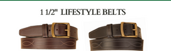 1-1/2in Repeat Stitched Leather Belt - Equine Exchange Tack Shop