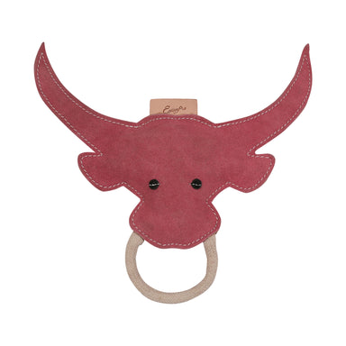 ExionPro Natural Leather Bull Dog Toy with Non Toxic Fiber Stuffing- Pink Color - Equine Exchange Tack Shop