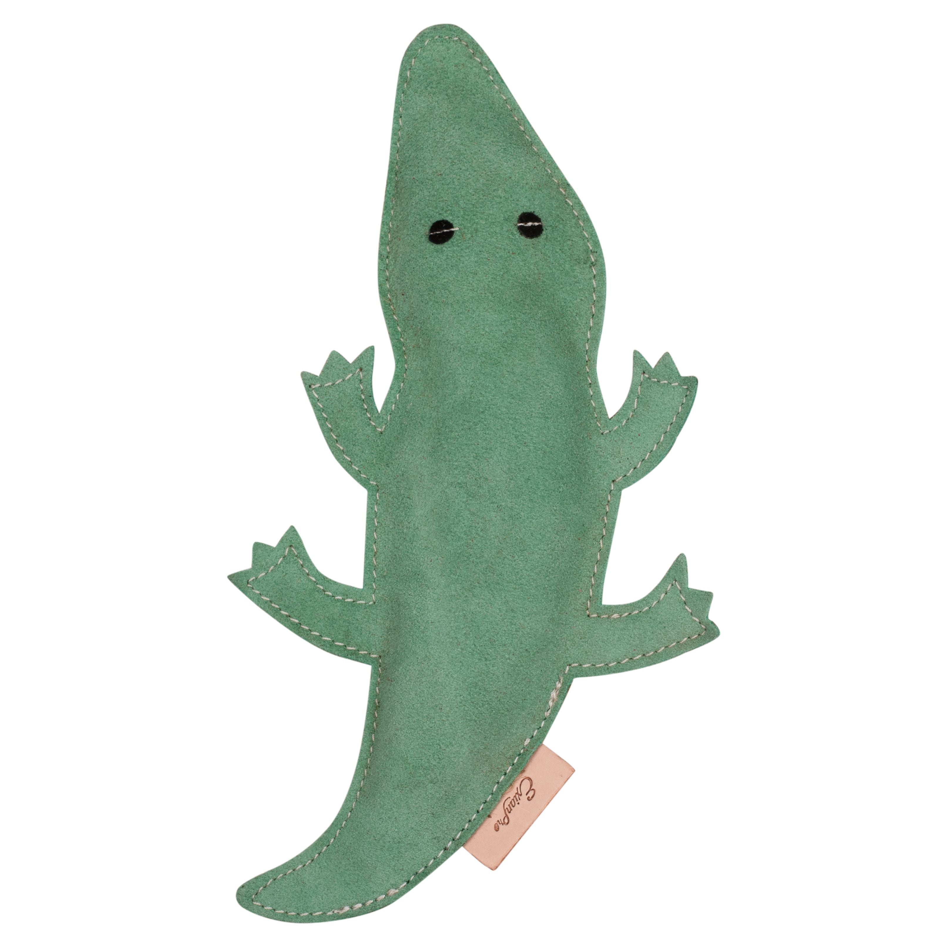 ExionPro Natural Leather Crocodile Dog Toy with Non Toxic Fiber Stuffing- Green Color - Equine Exchange Tack Shop