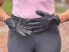 Tackified Copper Tech™️ Leather Premium Riding Glove in Black - Equine Exchange Tack Shop