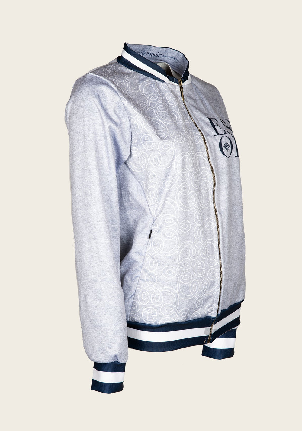 On SALE!!!  Espoir Melange Grey SPORT Bomber Jacket - Equine Exchange Tack Shop