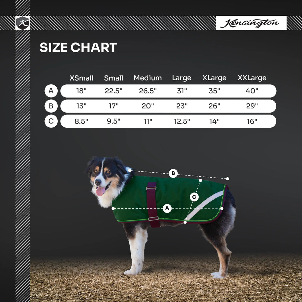 1200D 180G Medium Weight Waterproof & Breathable Dog Coat - Equine Exchange Tack Shop