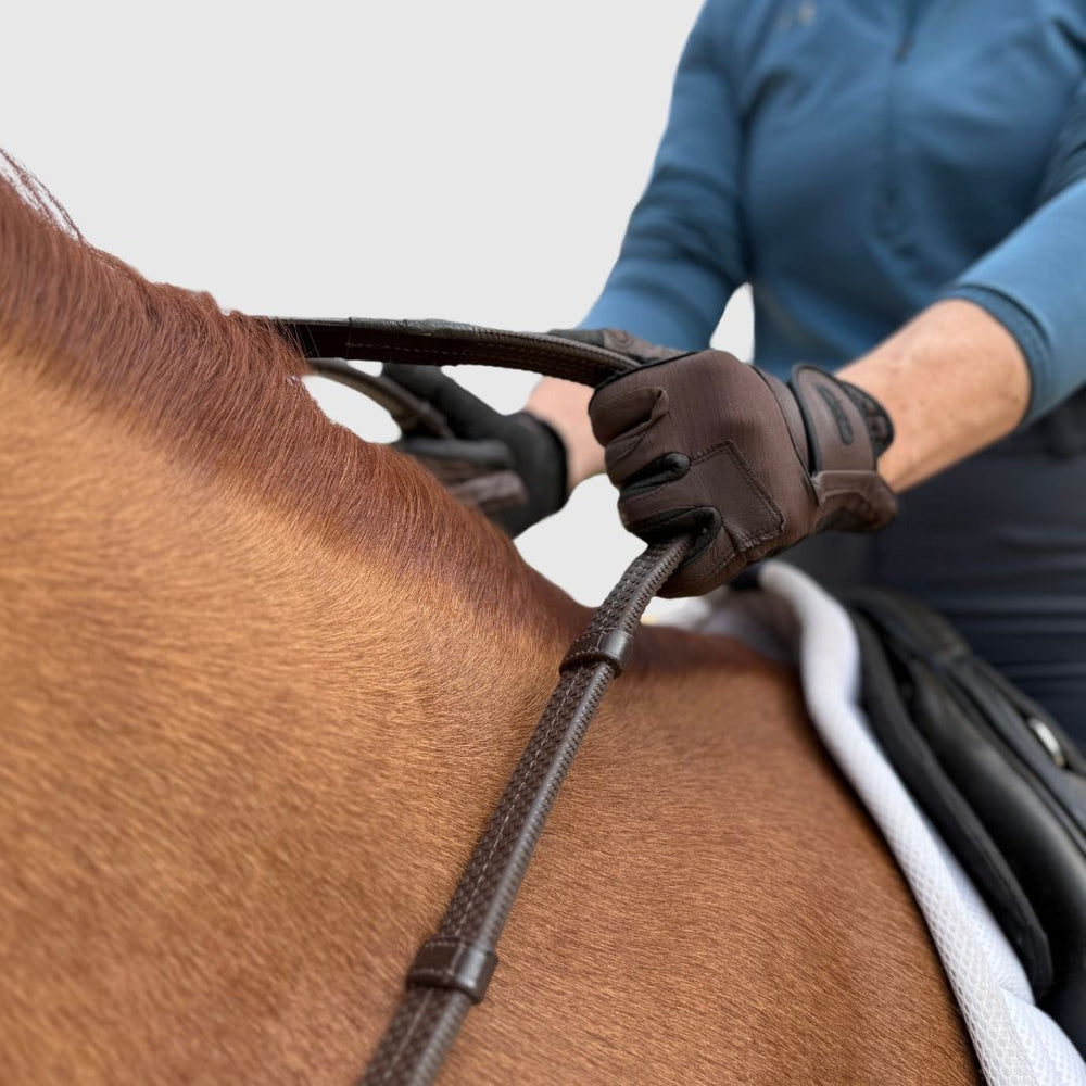 Super Grip Reins -Heavy Rubber Rein for Ultimate Grip- Hand Stops 5" (13cm) Apart - Equine Exchange Tack Shop