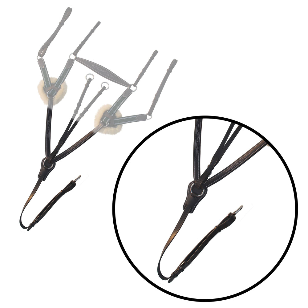 ExionPro 5 Point Breastplate with Sheepskin Padding - Green Elastic & White Lines - Equine Exchange Tack Shop