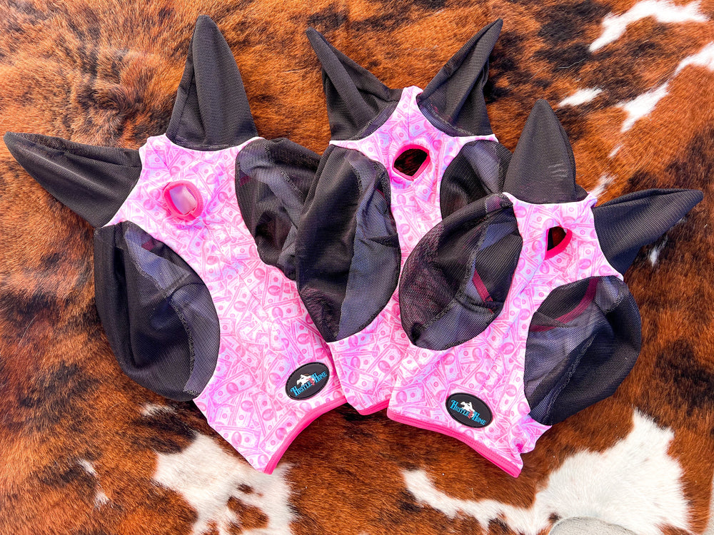 Dash for Cash (Pink) Fly Mask - Equine Exchange Tack Shop