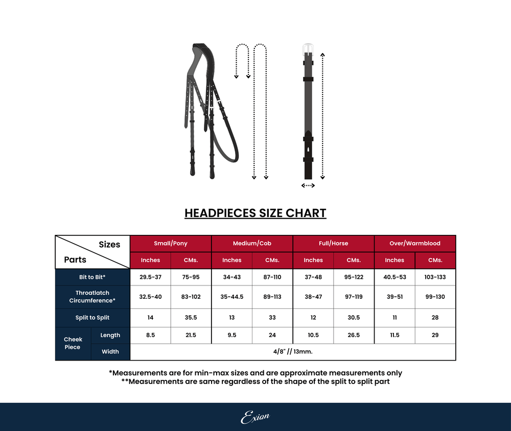 ExionPro Jumping Padded Wave Stitched Bridle Replacement Crown - Equine Exchange Tack Shop