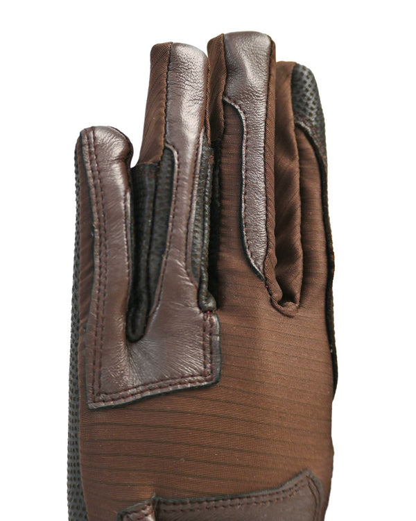 Tackified Copper Tech™️ Leather Premium Riding Glove in Brown - Equine Exchange Tack Shop