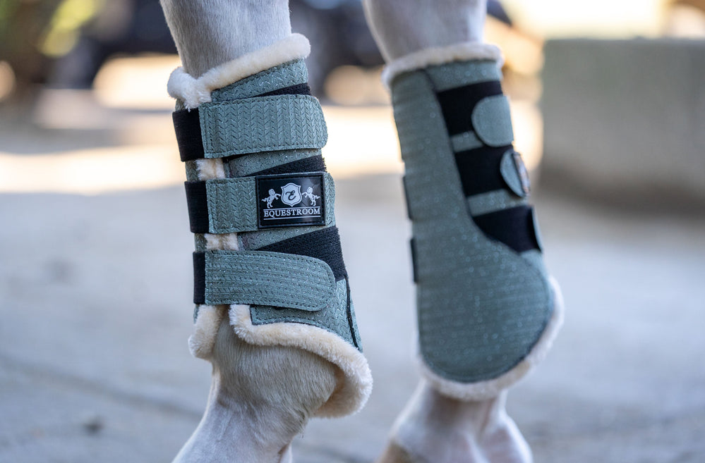 Teaparty Green Brushing Boots - Equine Exchange Tack Shop
