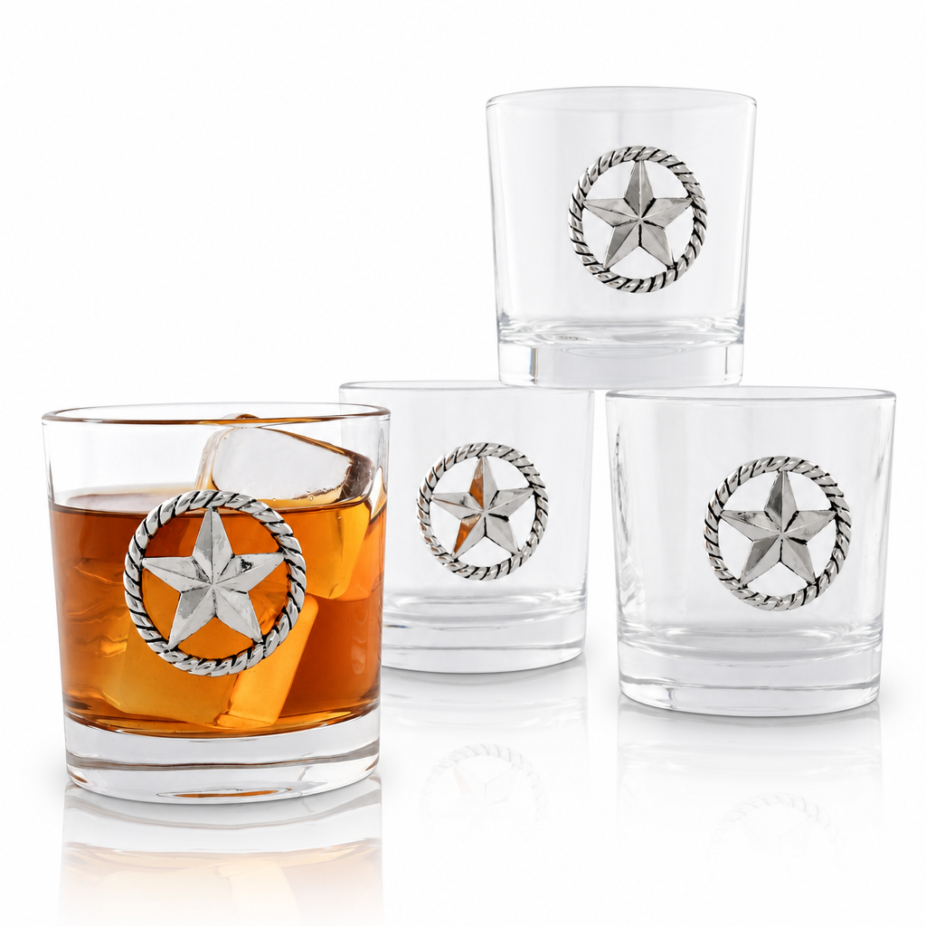 Western Star Bar Glasses Set of 4