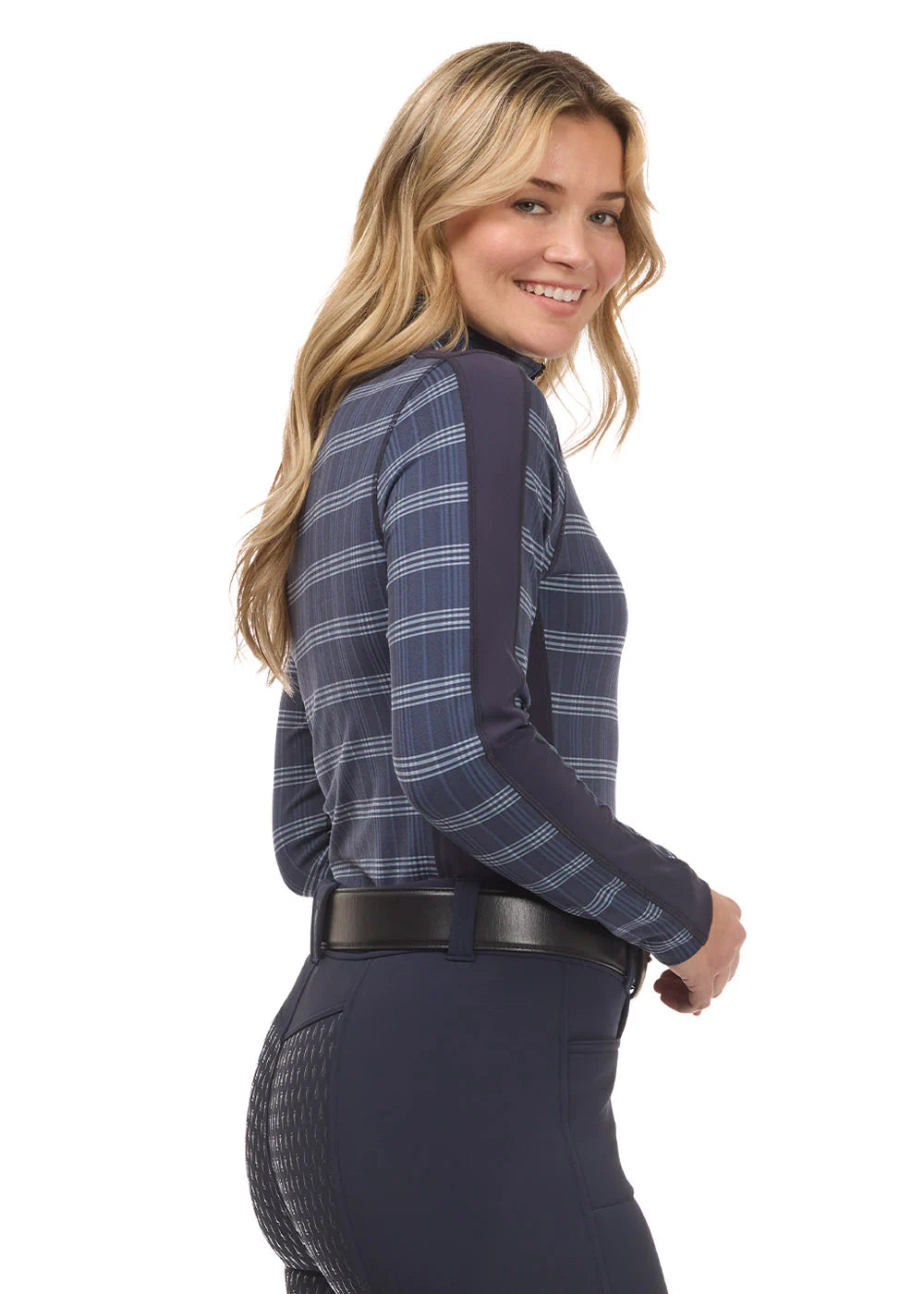 Stretch Plaid 1/4 Zip Shirt - Equine Exchange Tack Shop