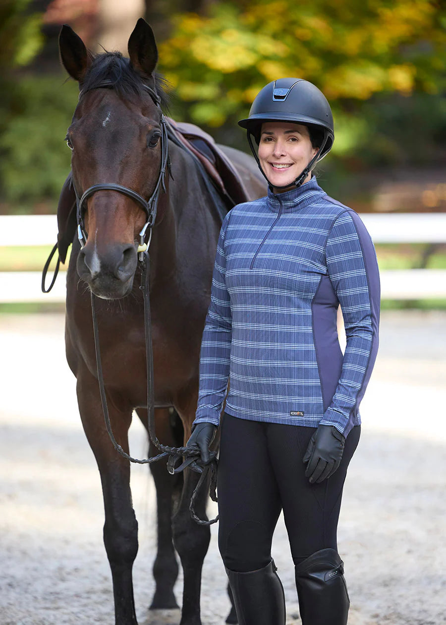 Stretch Plaid 1/4 Zip Shirt - Equine Exchange Tack Shop