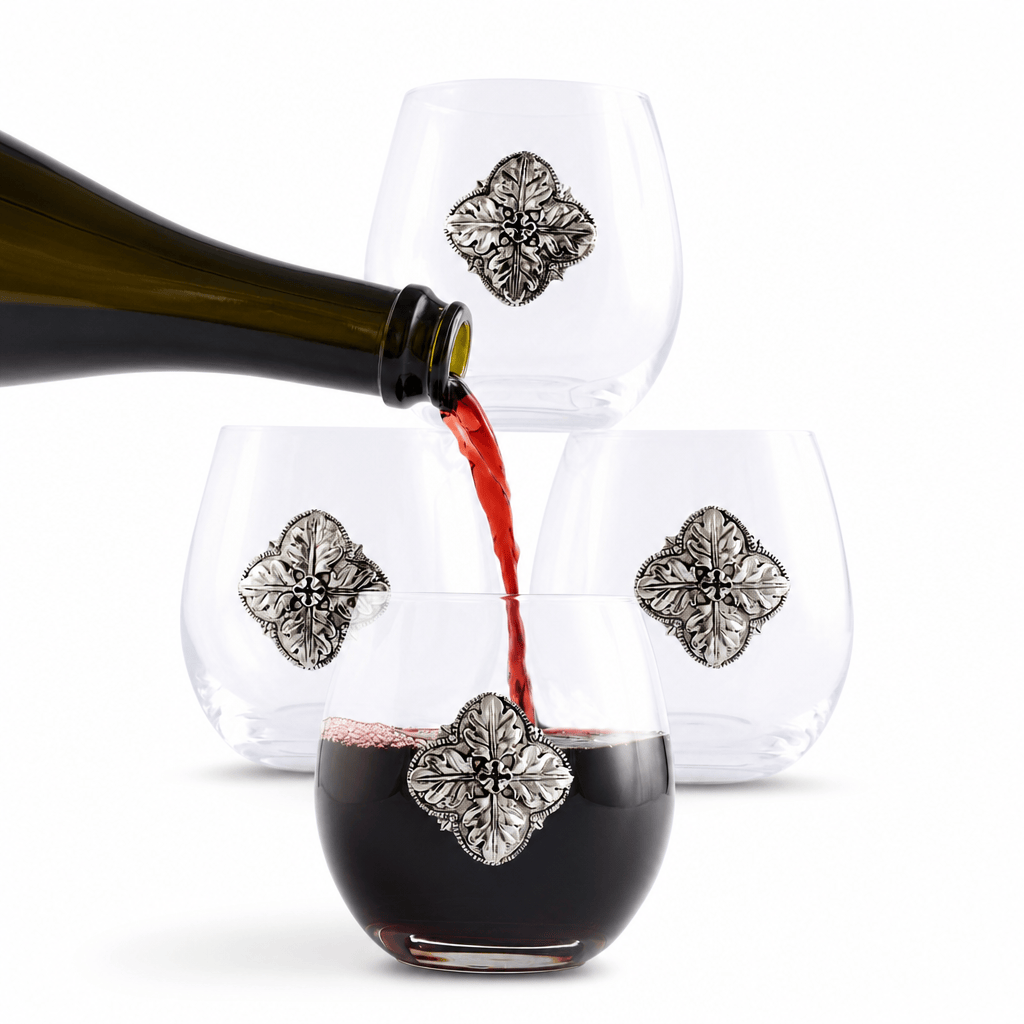 Concho Stemless Wine Glasses - Set of 4