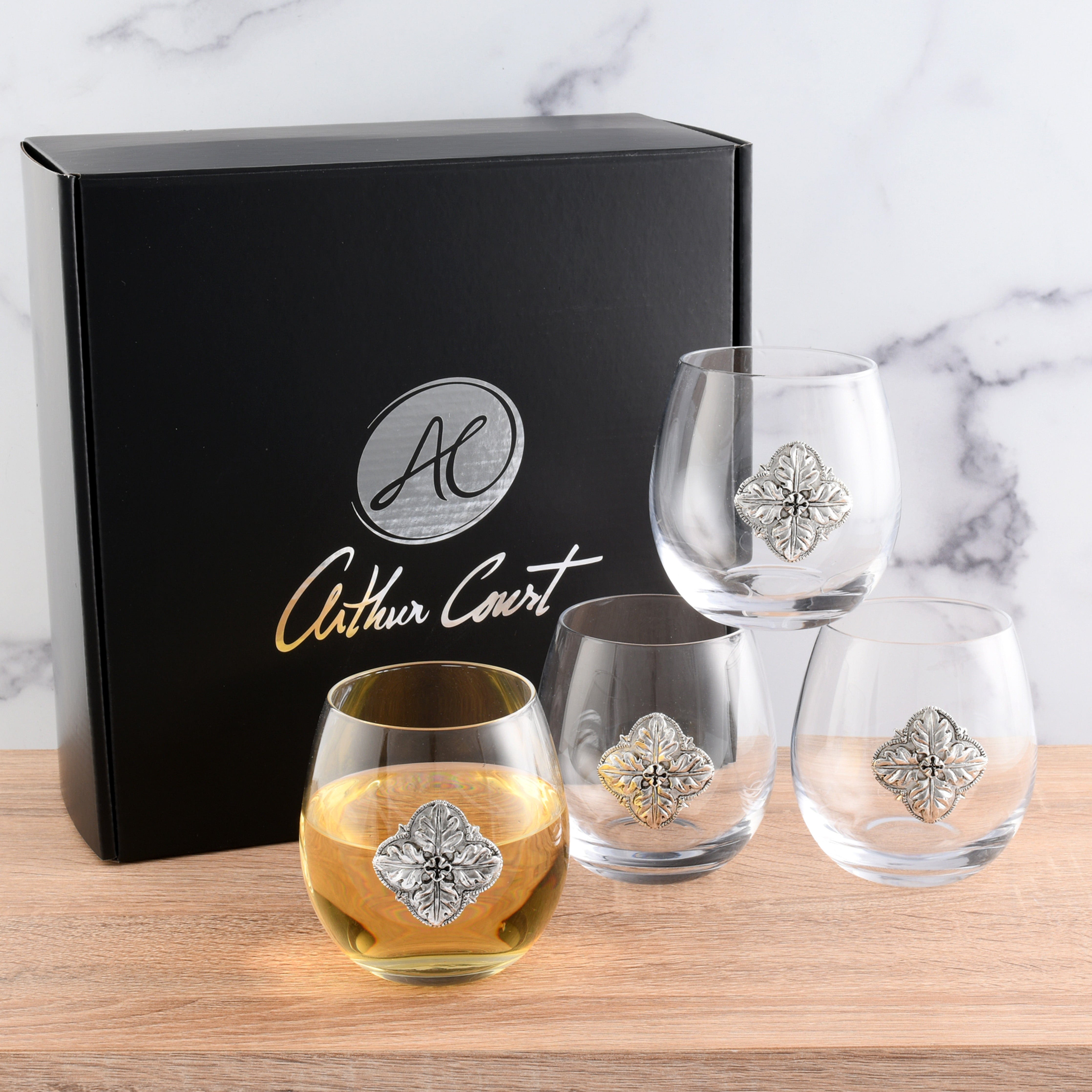 Concho Stemless Wine Glasses - Set of 4  