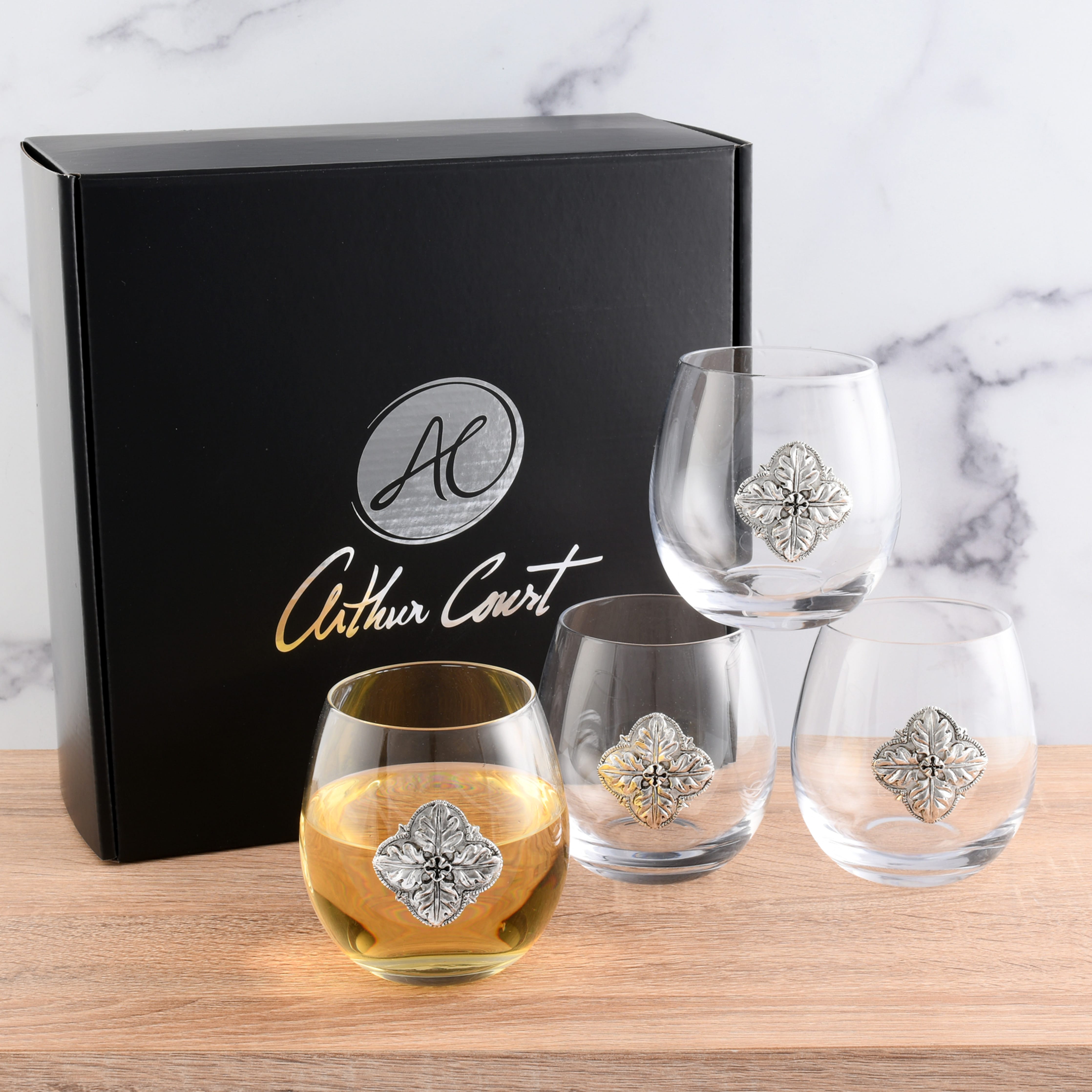 Concho Stemless Wine Glasses - Set of 4  