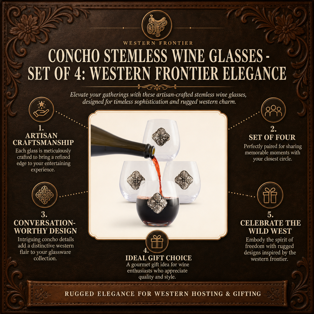 Concho Stemless Wine Glasses - Set of 4  