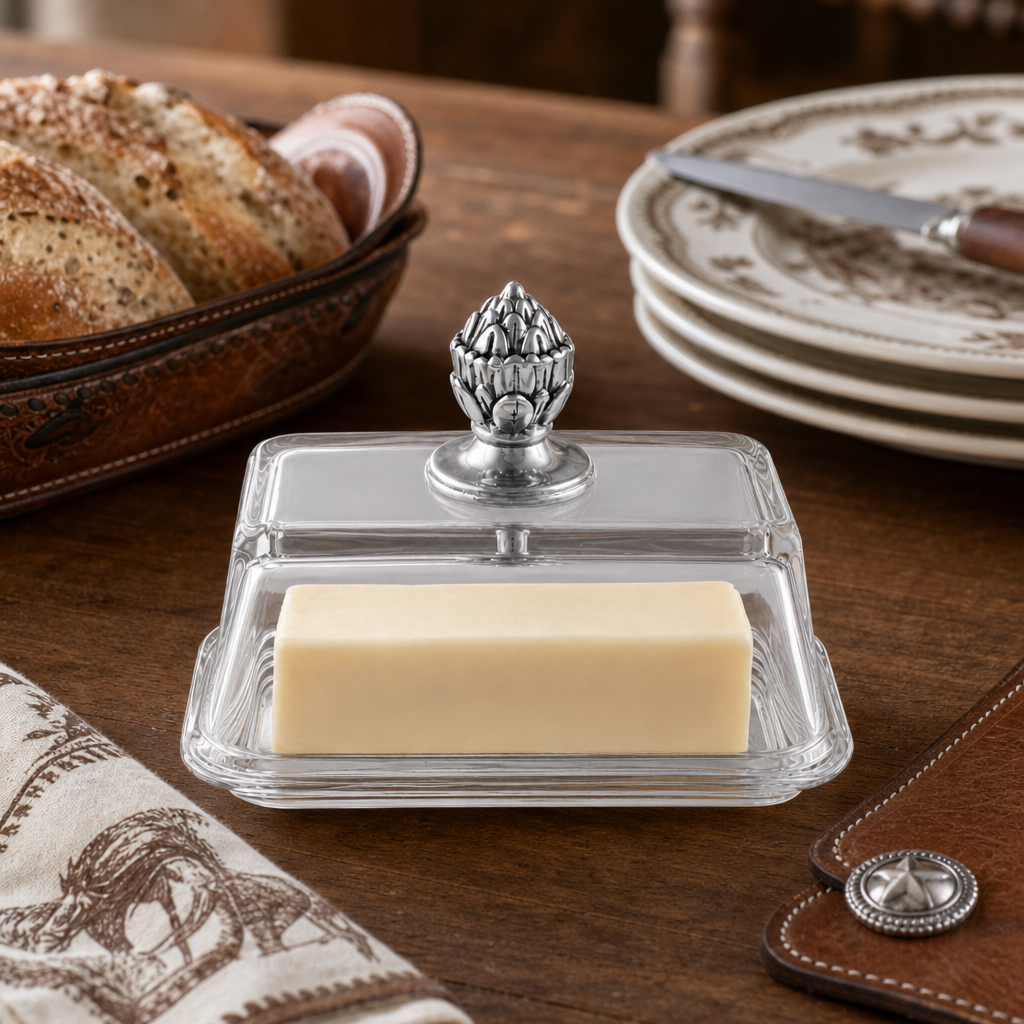 Glass Butter Dish - Concho  