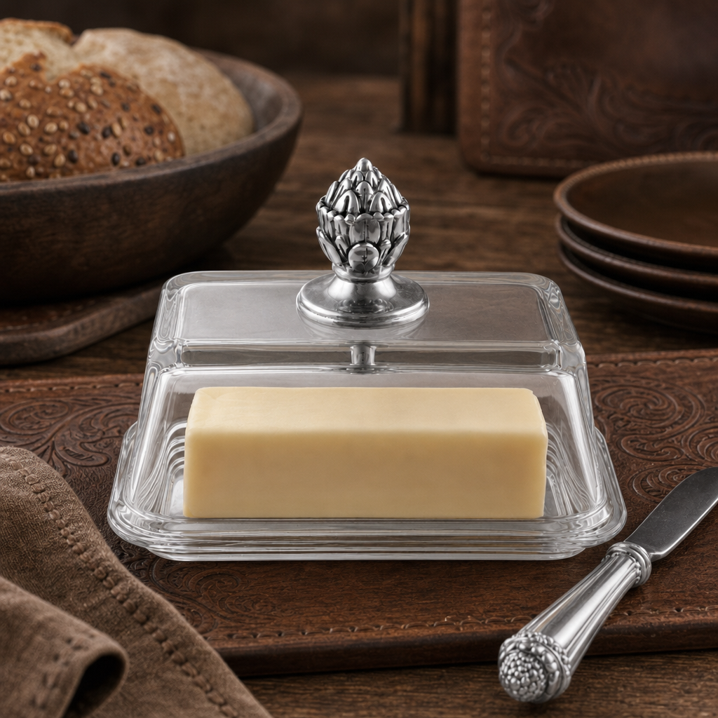 Glass Butter Dish - Concho  