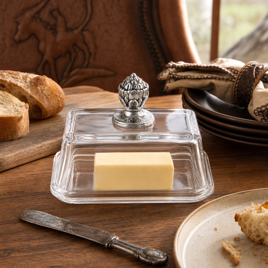 Glass Butter Dish - Concho  