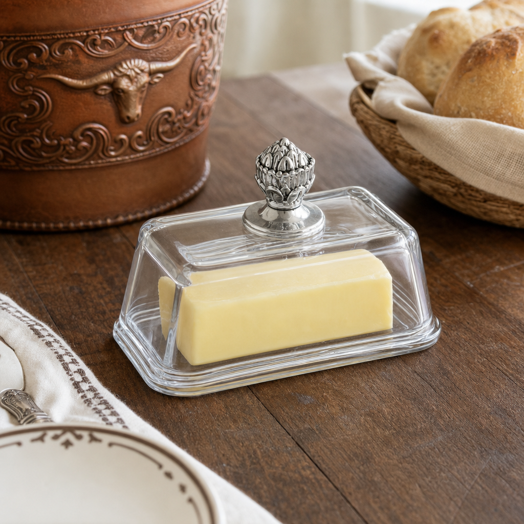 Glass Butter Dish - Concho  