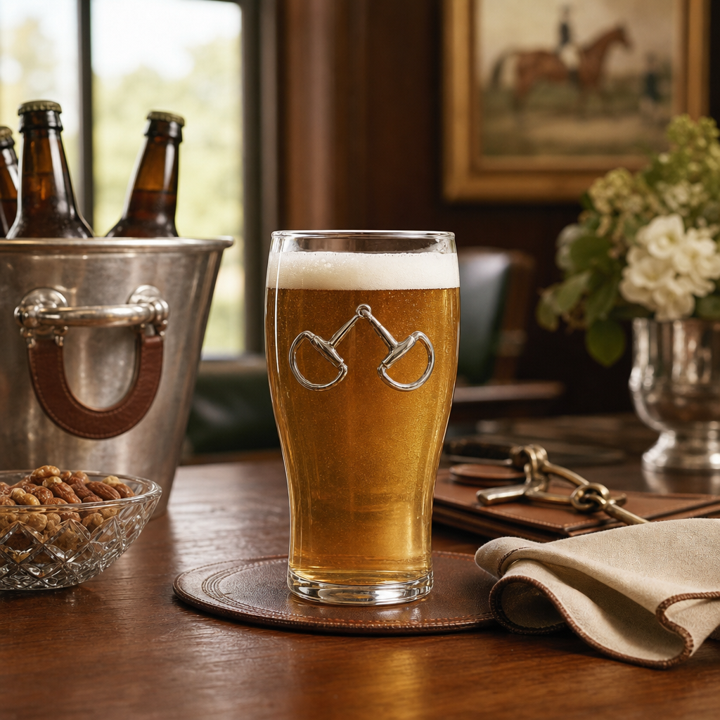 Equestrian Bit Beer Pint Glasses - Set of 4