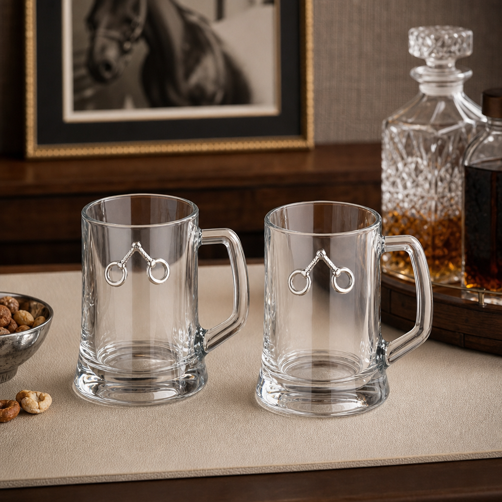 Equestrian Bit Beer Mugs - Set of 2  