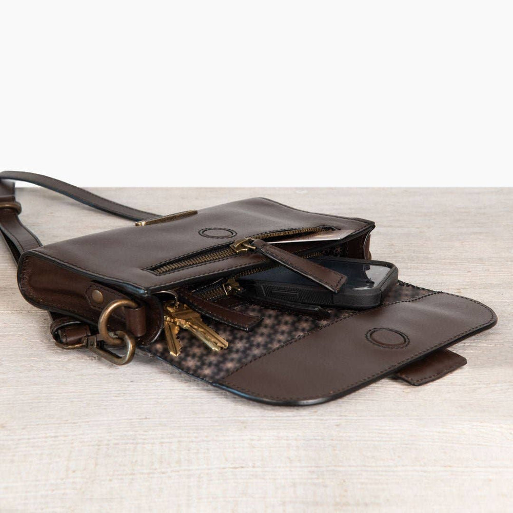 Dalton - Horse Bit Crossbody Luxury Leather Handbag in Deep Brown - Equine Exchange Tack Shop