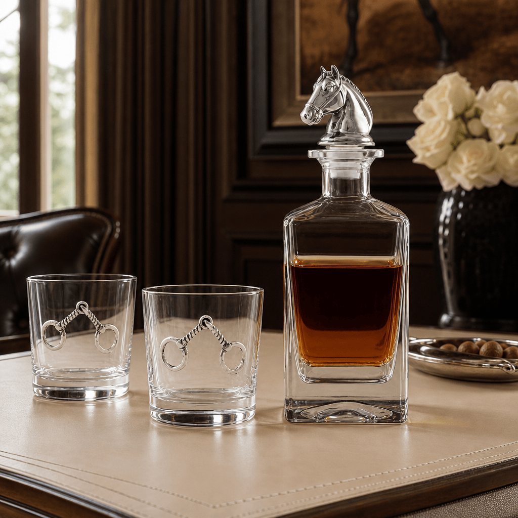 Equestrian Decanter Set with Glasses