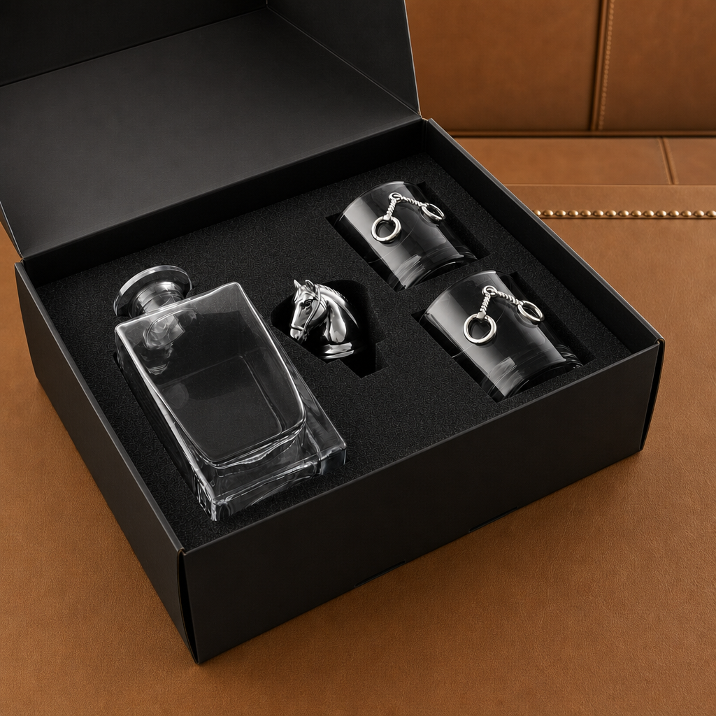 Equestrian Decanter Set with Glasses  