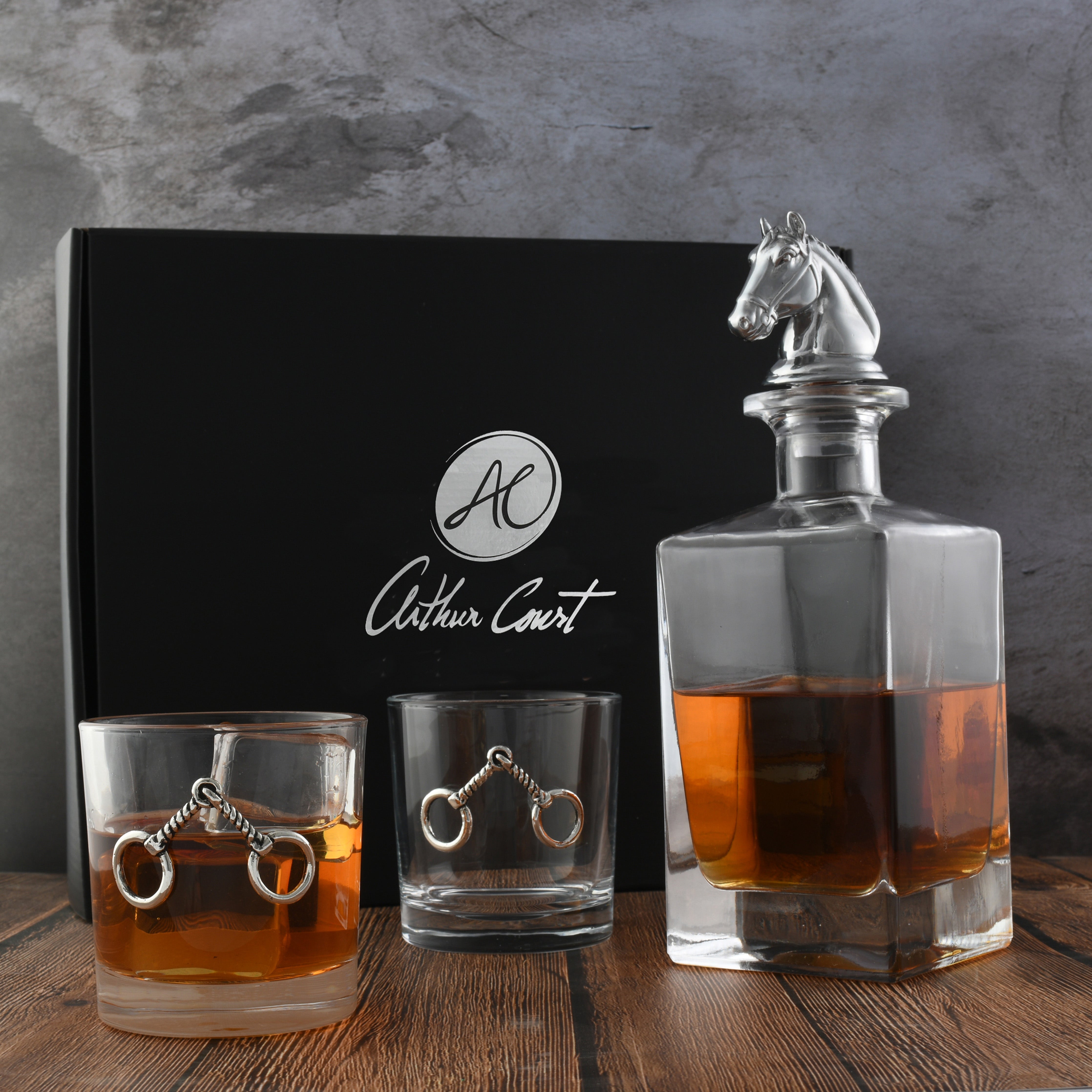 Equestrian Decanter Set with Glasses  