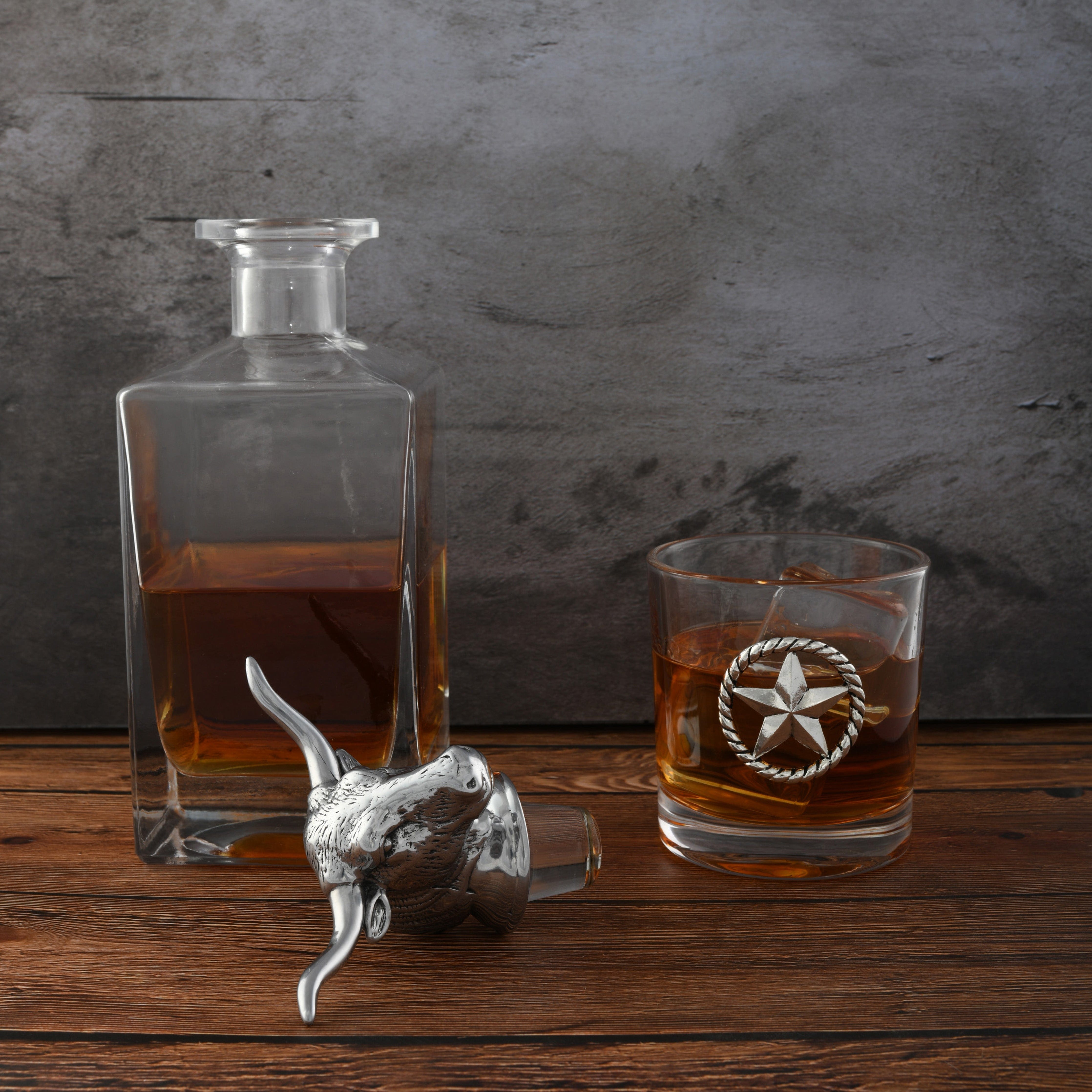 Longhorn Decanter Set with Pair of Glasses  