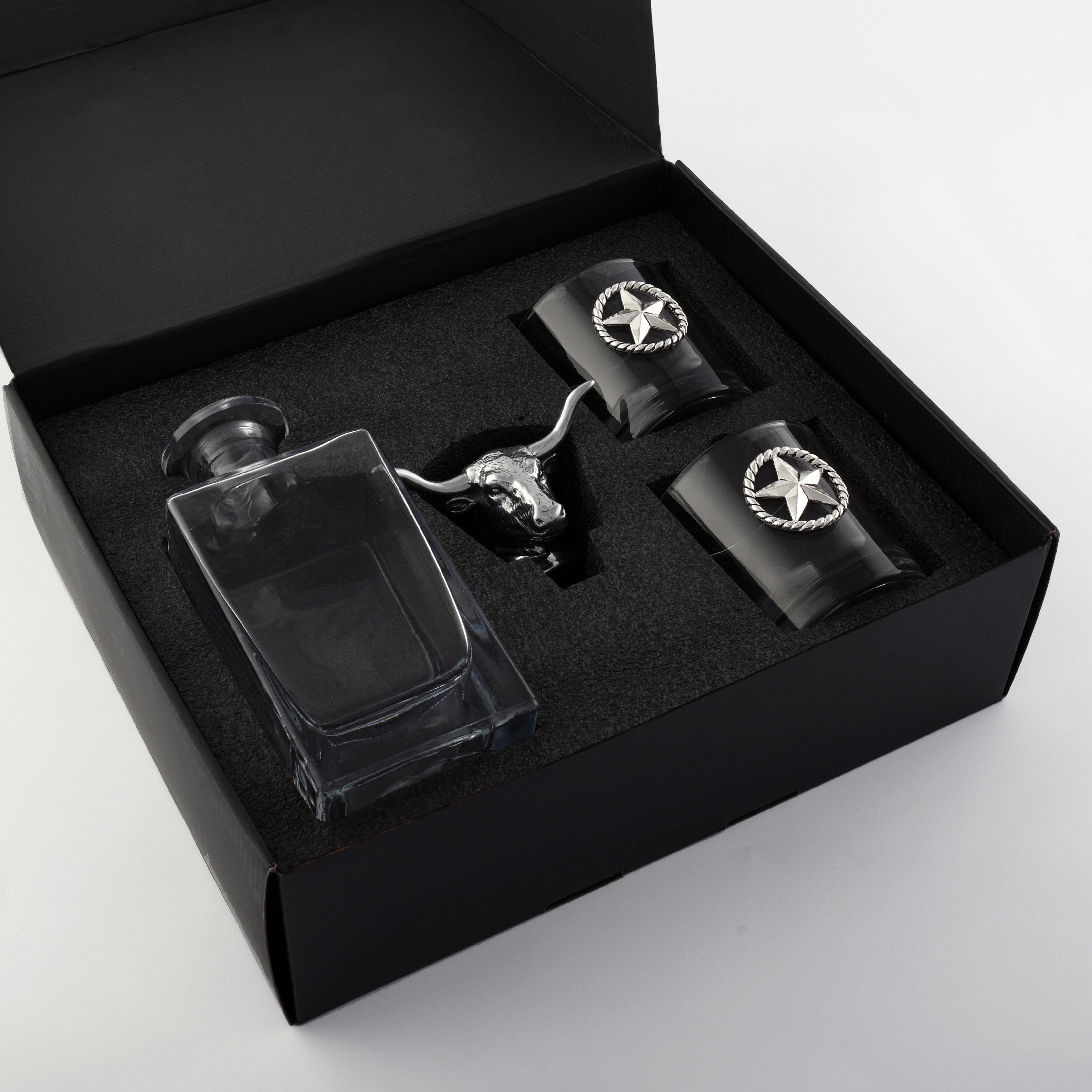 Longhorn Decanter Set with Pair of Glasses  