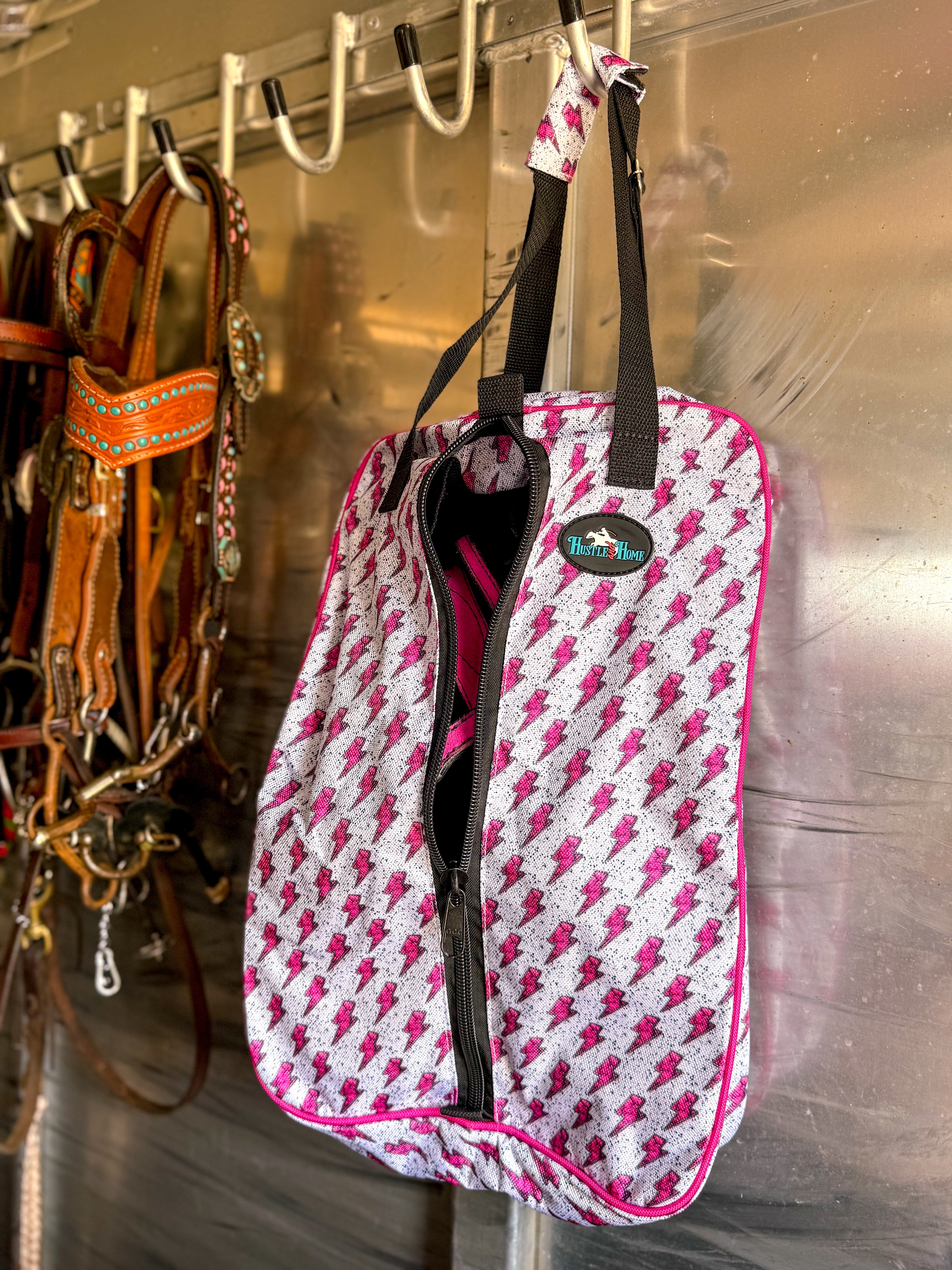 Luxury Tack Bag - Pink Bolt  