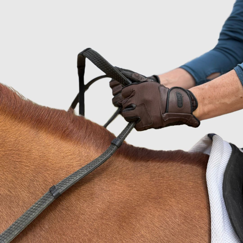 Super Grip Reins -Heavy Rubber Rein for Ultimate Grip- Hand Stops 5" (13cm) Apart - Equine Exchange Tack Shop