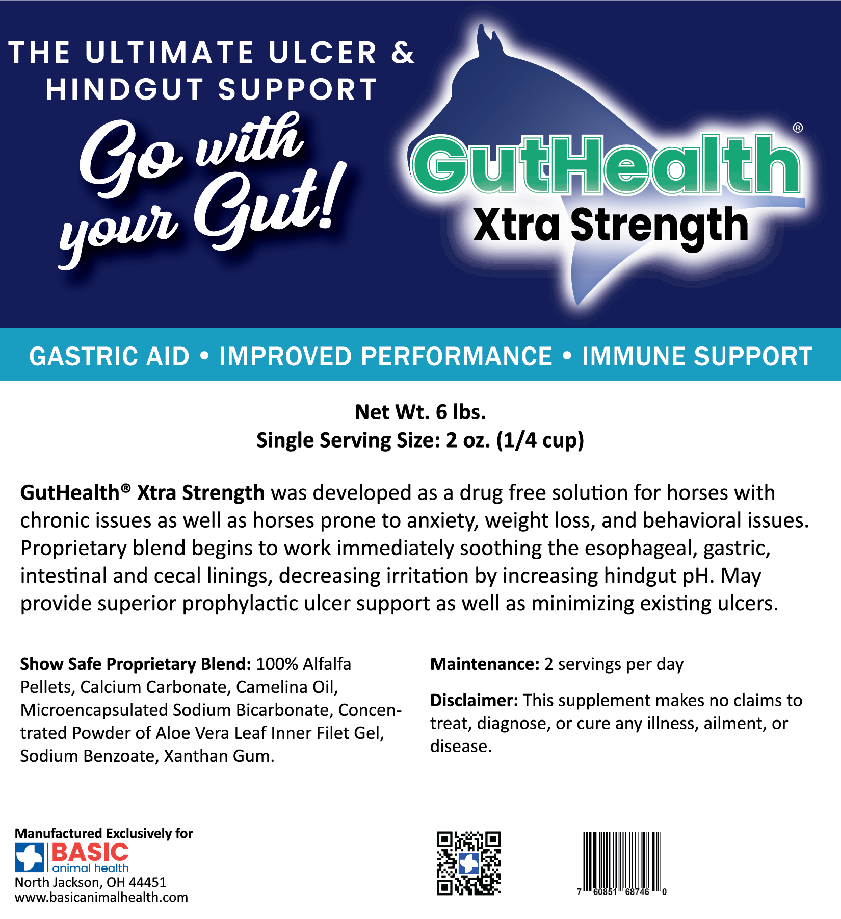 GutHealth Xtra Strength Pellets Supplement for Horses