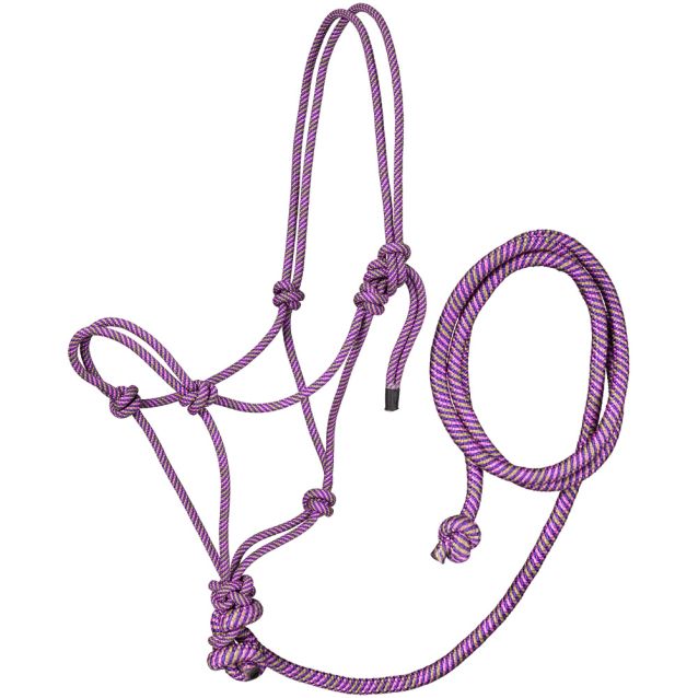 Tri-Color Rope Halter w/Lead
