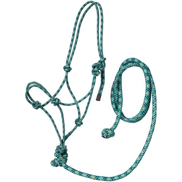 Tri-Color Rope Halter w/Lead