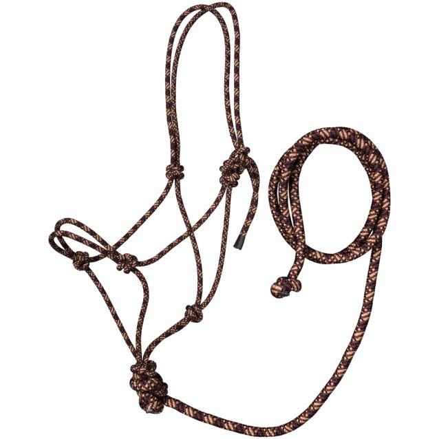 Tri-Color Rope Halter w/Lead